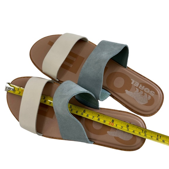 Sorel Ella II Crushed Blue/Chalk Slide Sandals Size 8.5 - Picture 14 of 16